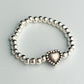 Beaded Heart Stretch Ring