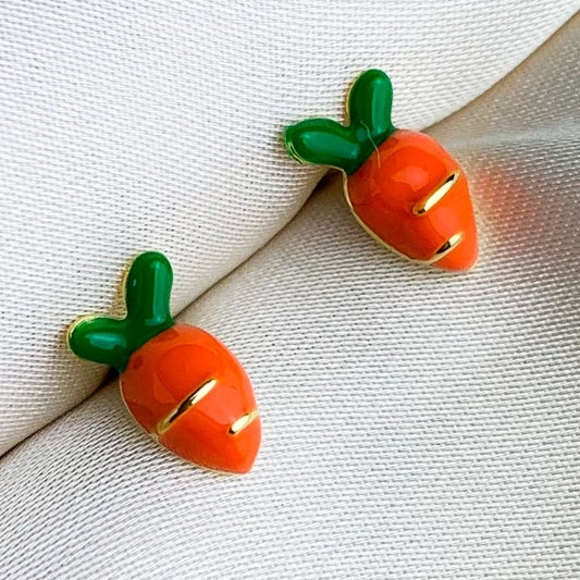 Tiny Carrot Stud Earrings