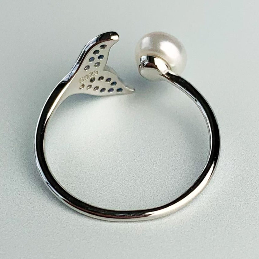 Whale and Pearl Ring
