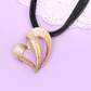 Heart Pendant Faux Leather Strap Necklace