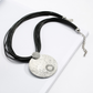 Sphere Circle Necklace with Faux Leather Chain