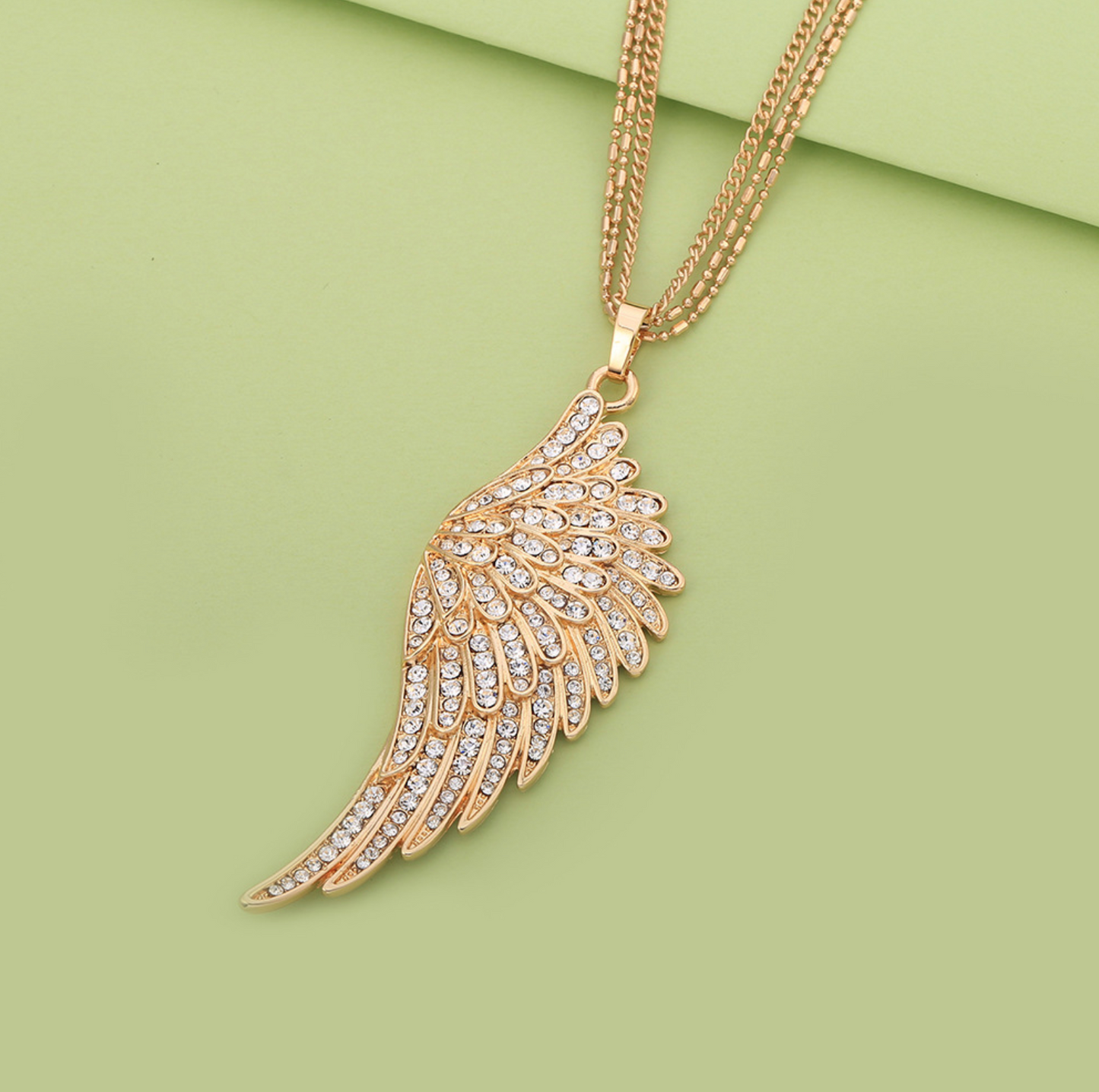 Angel Rhinestone Wing Necklace