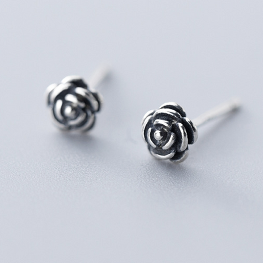 Rose Bud Stud Earrings