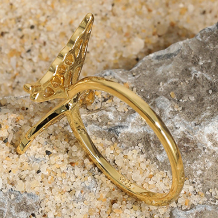 Cheap sales butterfly rings