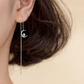 Moon and Star Threader Earrings