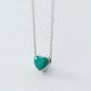 Red, Pink or Green Heart Necklace