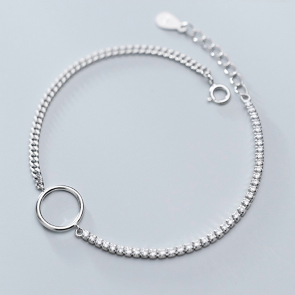 Sterling silver 2025 circle bracelet