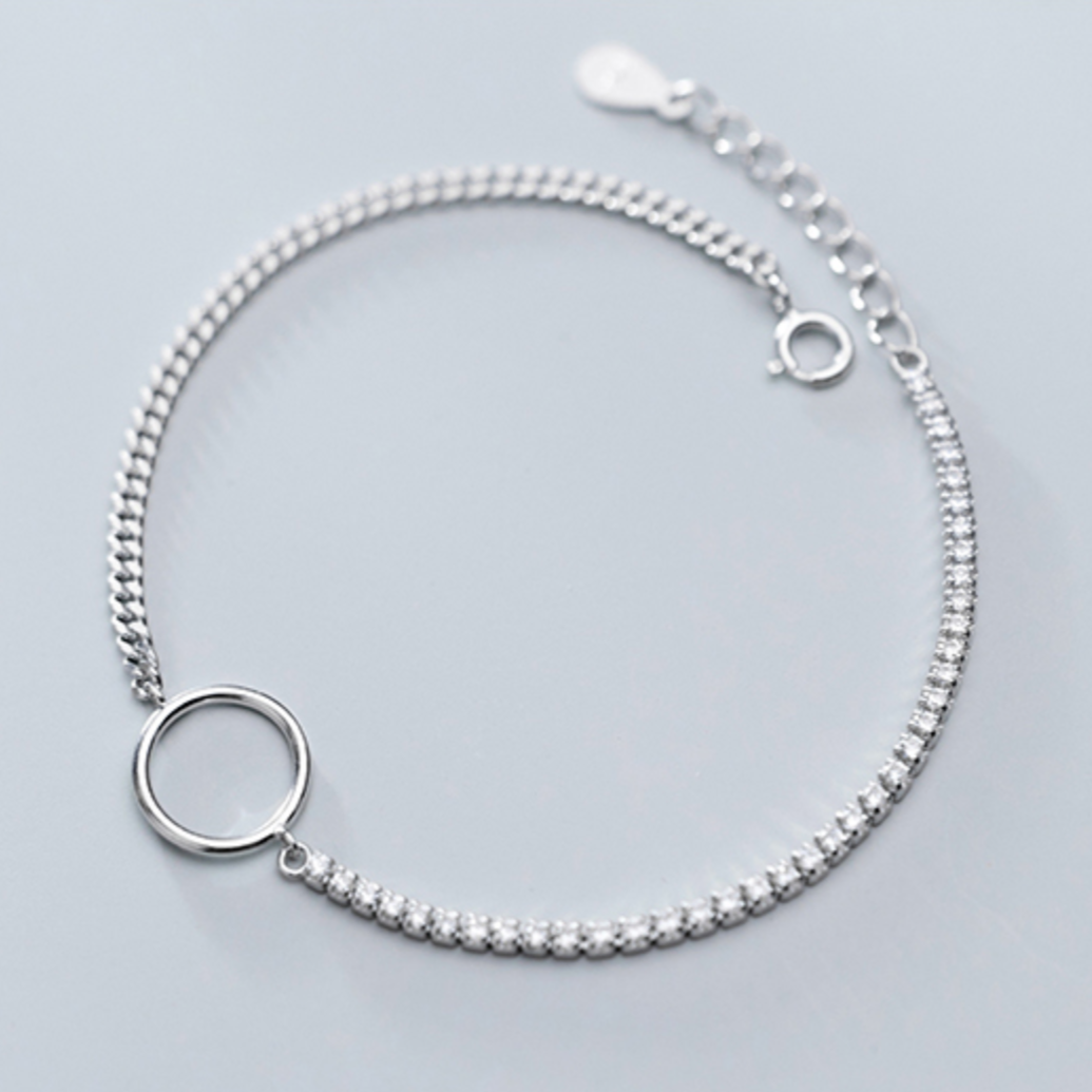 Sterling silver hot sale circle bracelet