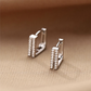 Crystal Detail Square Huggie Hoop Earrings