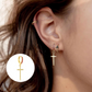 Gold Cross Huggie Earring