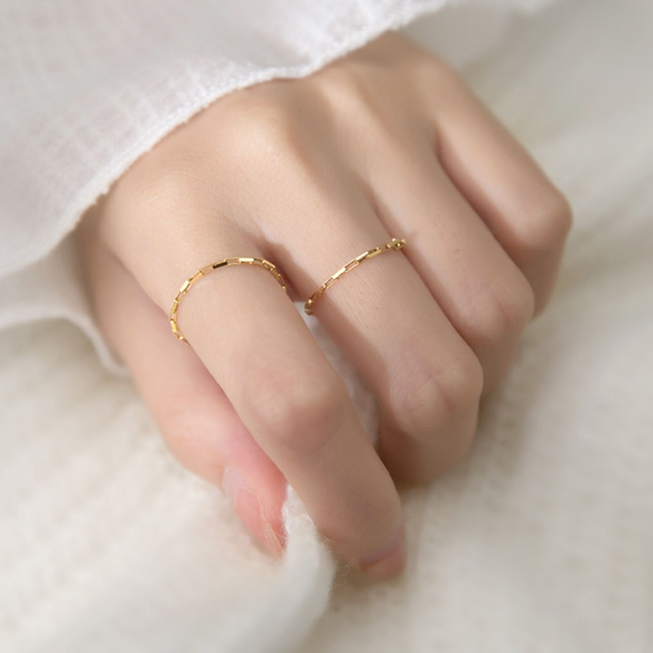 Rectangle Link Chain Ring