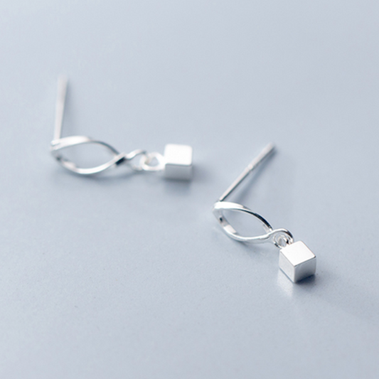 Square Twisted Drop Earrings