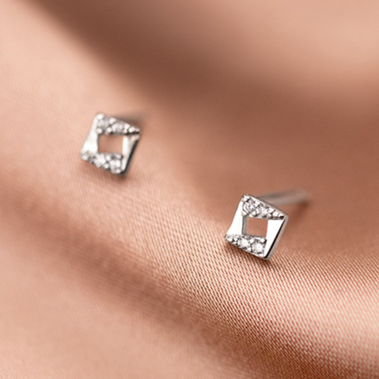 Sparkly Square Stud Earrings