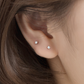 Tiny White Crystal Stud Earrings