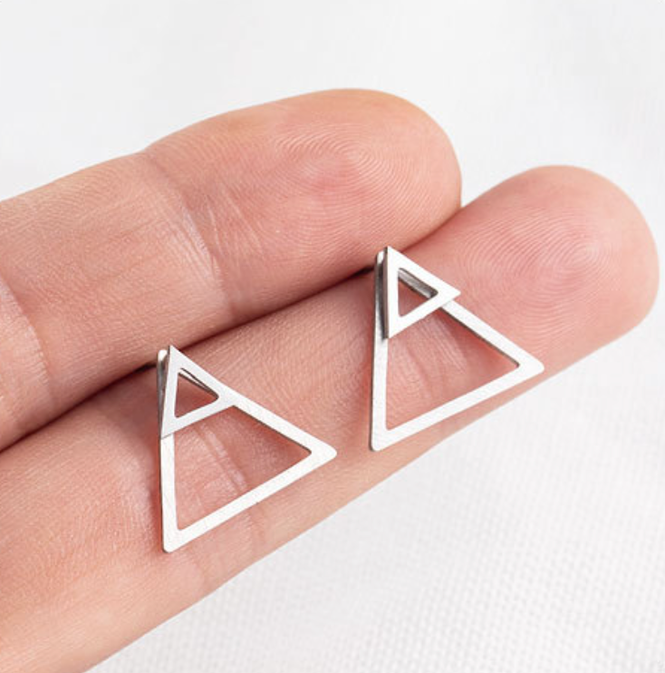 Geometric Triangle Hollow Earrings
