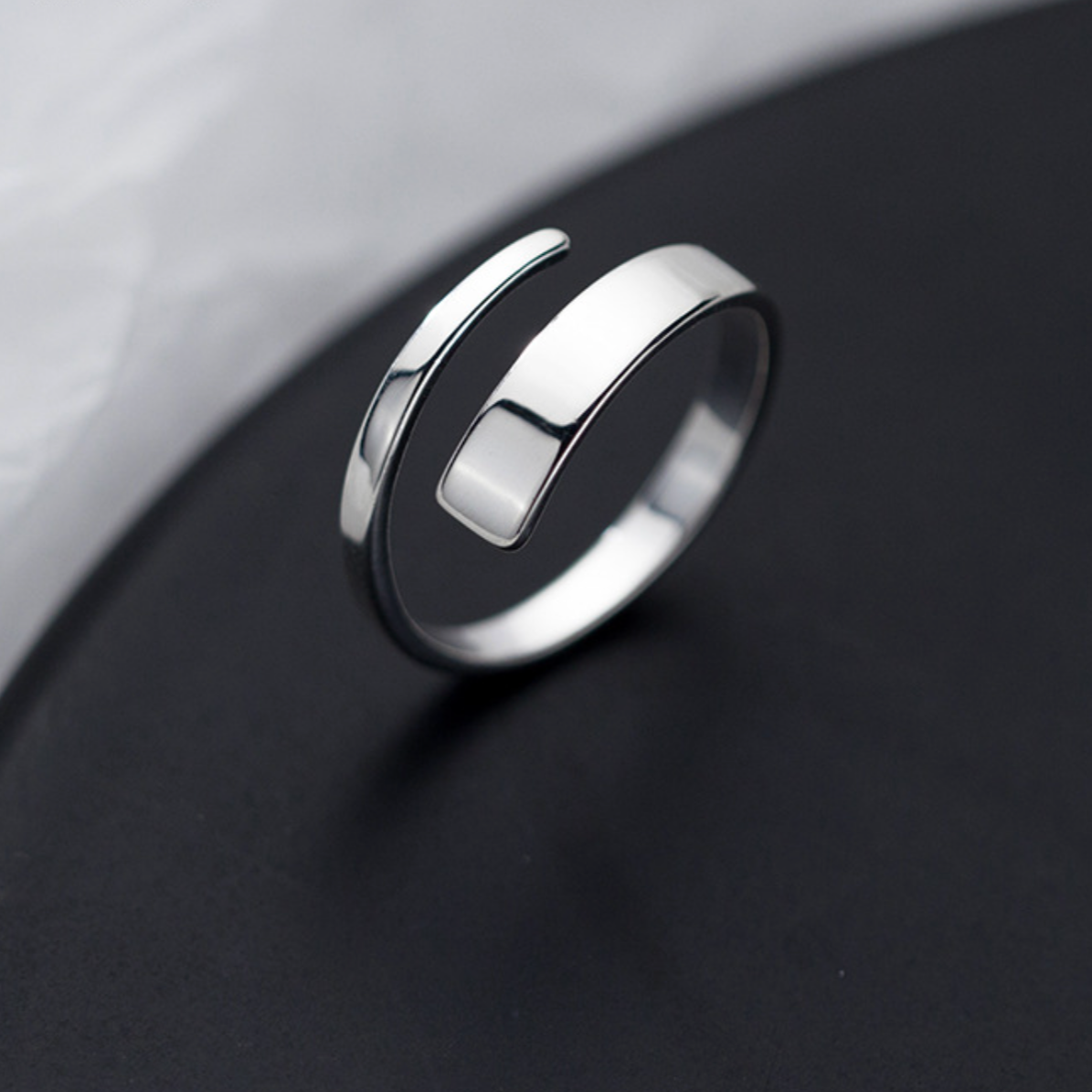 Minimalist Open Spiral Adjustable Ring