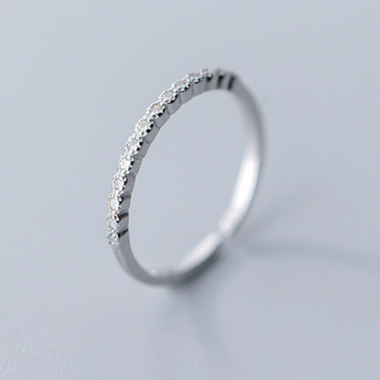 Sparkly Thin Band Adjustable Ring