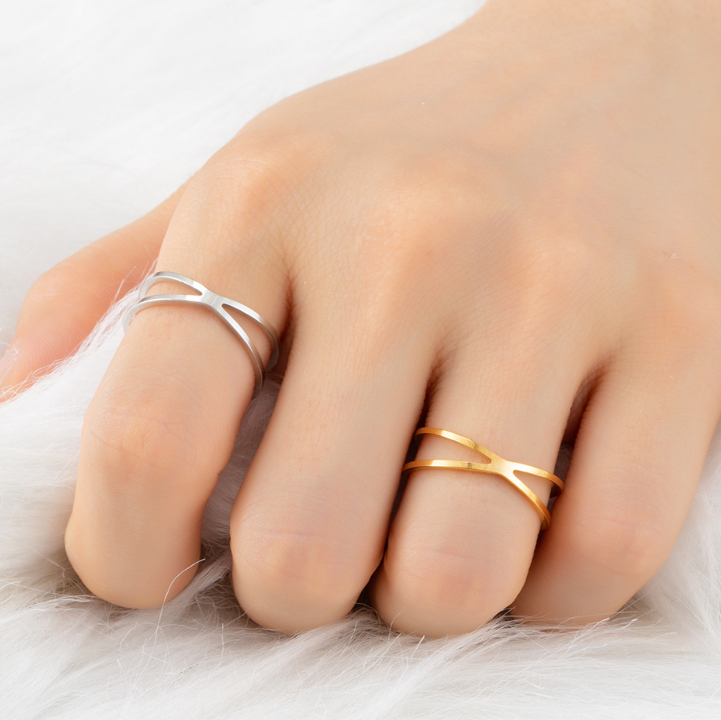 Crossover Silver & Gold Ring