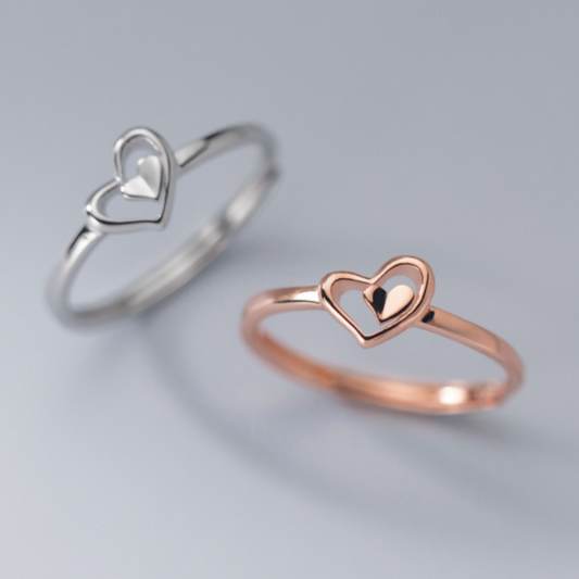 Nesting Hearts Adjustable Ring