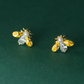 Crystal and Pearl Bee Stud Earrings