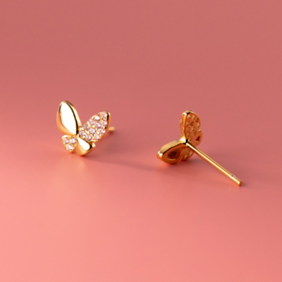 Crystal Detail Butterfly Stud Earrings