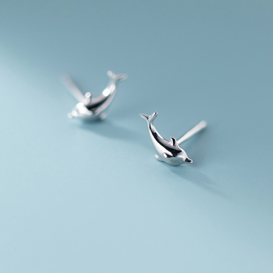 Tiny Dolphin Stud Earrings