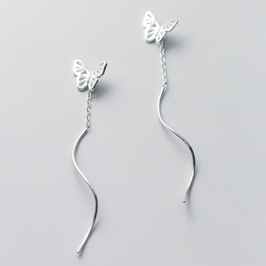 Butterfly Spiral Threader Earrings
