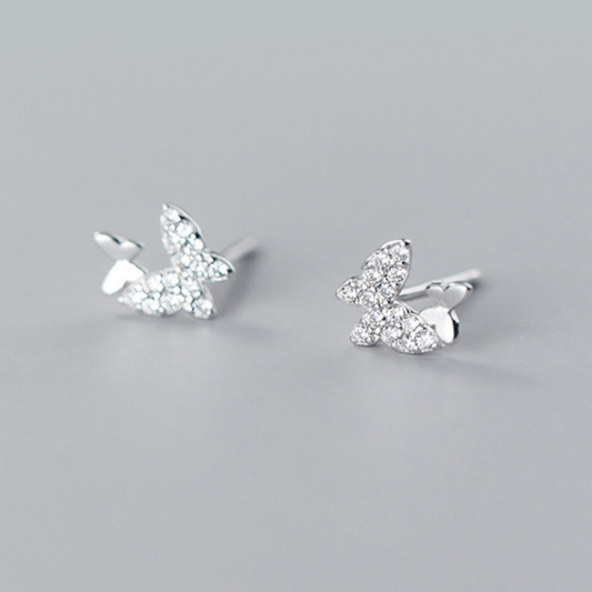 Crystal Butterfly Stud Earrings