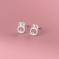 Silver Bunny Face Studs