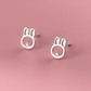 Silver Bunny Face Studs