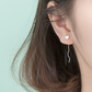 Heart Threader Silver Earrings