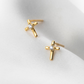 Tiny Crystal Detail Cross Stud Earrings