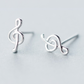 Treble Clef Stud Earrings