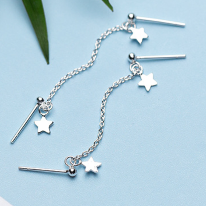 Double Piercing Star Stud Earrings