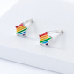 Rainbow Star and Triangle Stud Earrings