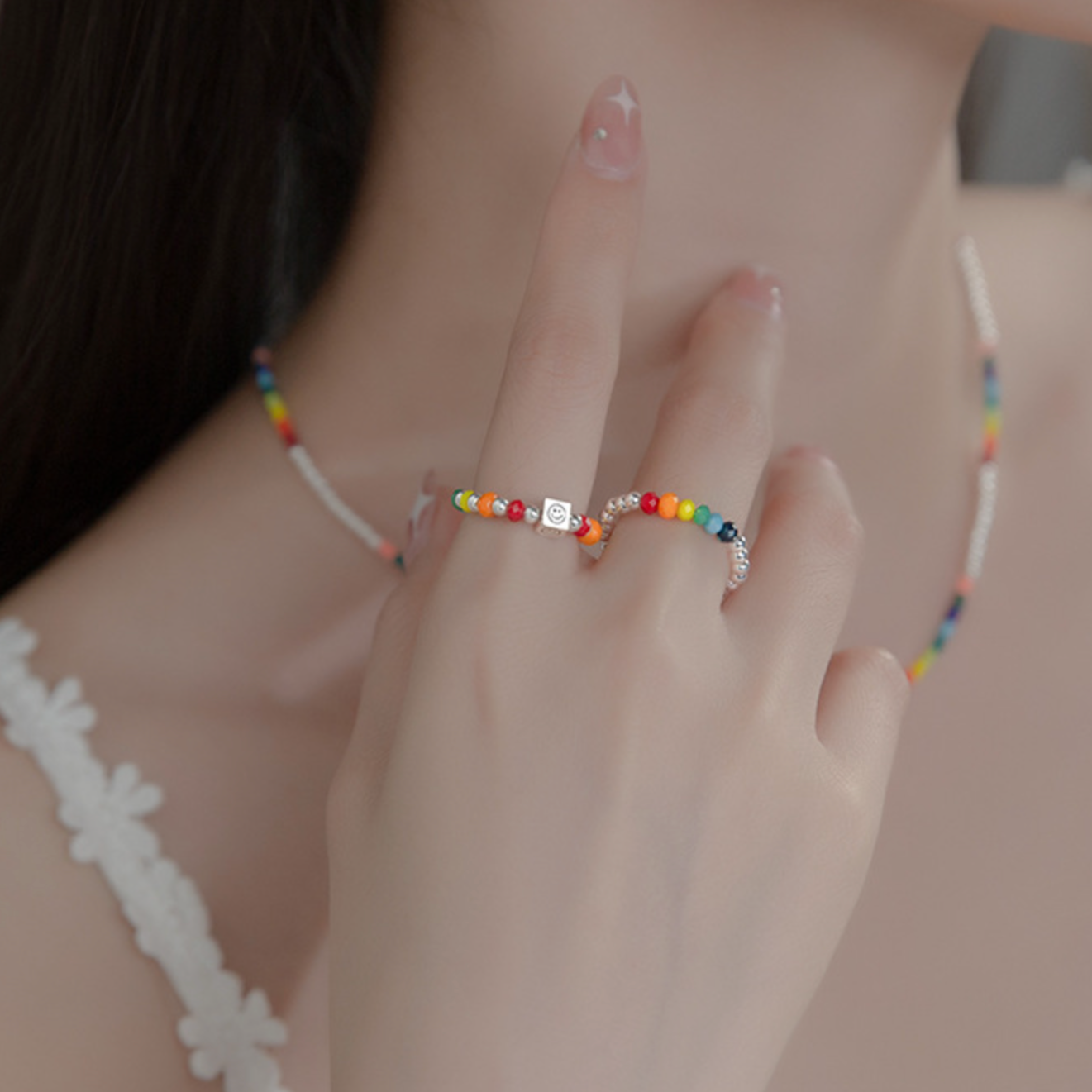 Colourful Beaded Ring