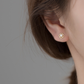 Faux Opal Gold Stud Earrings
