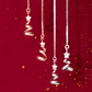 Minimalist Christmas Tree Threader Earrings