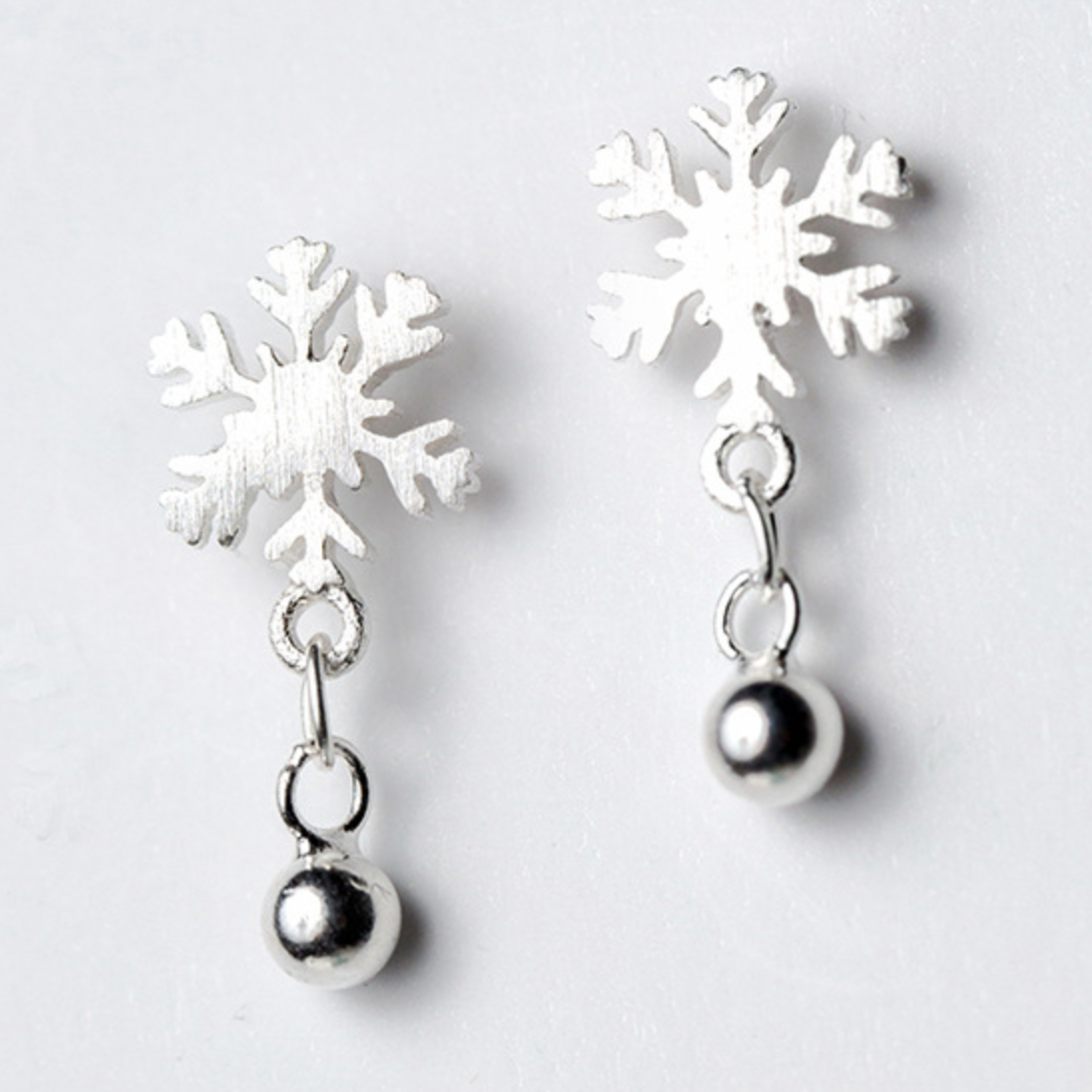 Snowflake Drop Stud Earrings