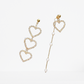 Asymmetrical Love Heart Earrings
