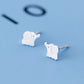Brushed Silver Elephant Earrings