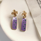 Purple Drop Floral Earrings