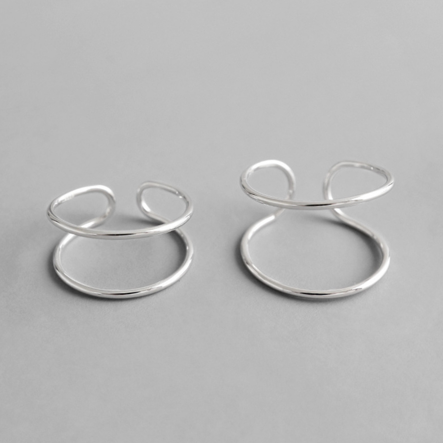 Delicate Double Band Adjustable Ring