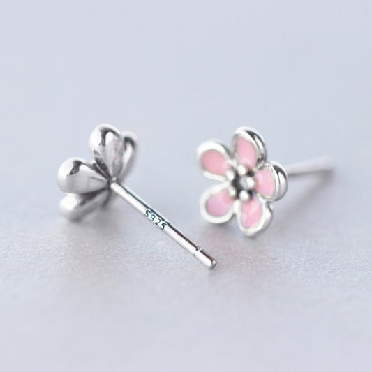 Baby Pink Flower Stud Earrings
