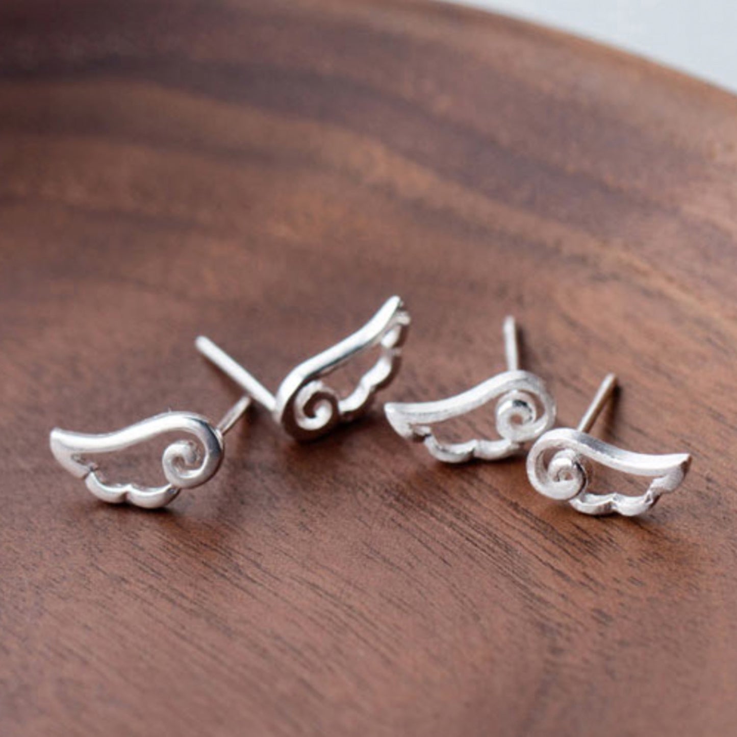 Silver Wing Stud Earrings