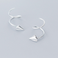 Silver Triangle Spiral Earrings
