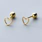 Screw Back Heart Stud Earrings