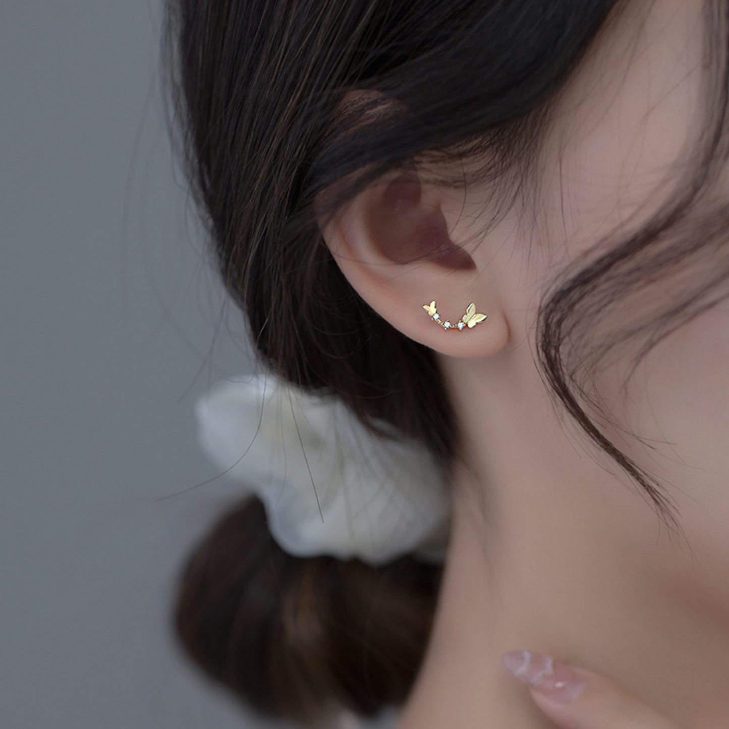 Crystal Detail Butterfly Stud Earrings