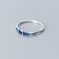 White or Sapphire Blue Crystal Ring