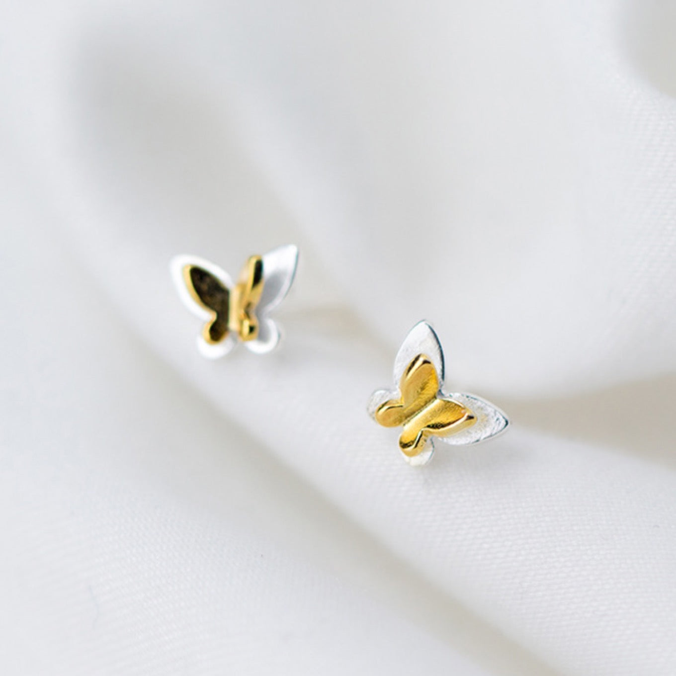 Butterfly Double Layer Stud Earrings